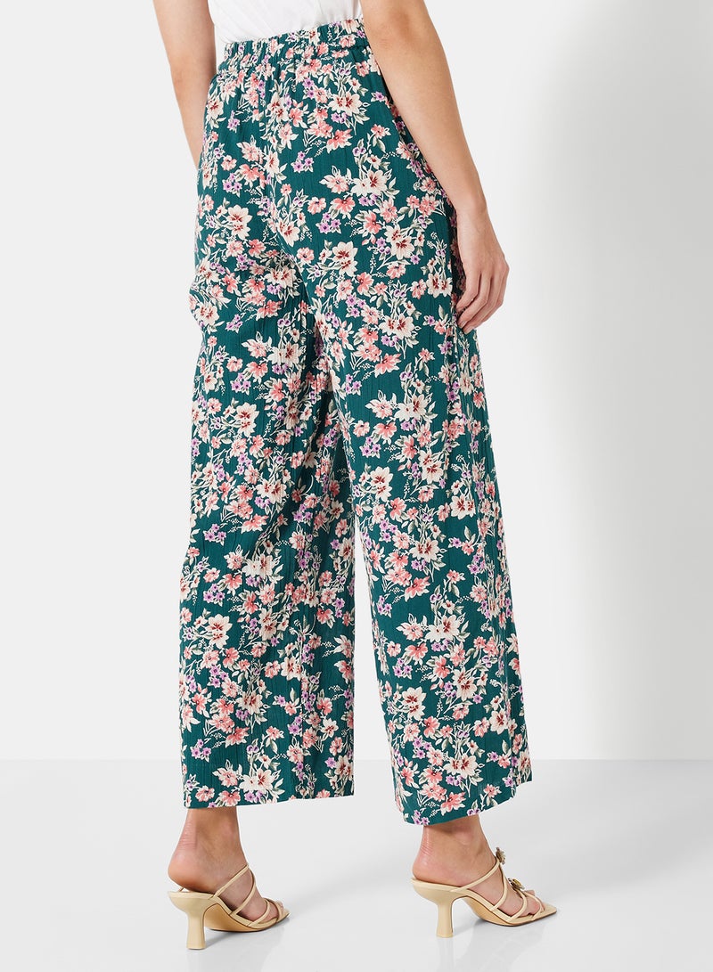 I.Scenery - Floral Flared Pants Light Teal - Image 1
