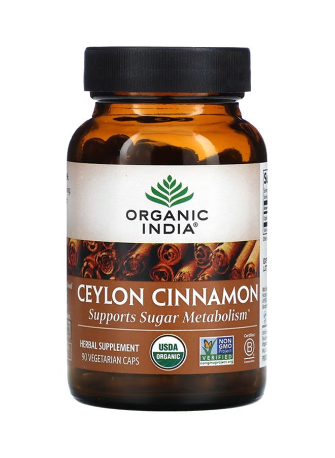 Organic India - Ceylon Cinnamon - 90 Vegetarian Caps - Image 1
