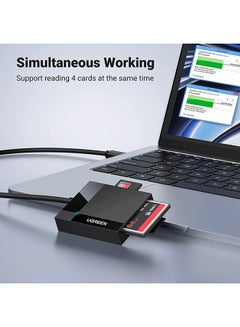 Ugreen SD Card Reader USB 3.0 Read 4 Cards Simultaneously CF CFI TF SDXC SDHC SD MMC Micro SDXC Micro SD Micro SDHC MS UHS-I for Windows Mac Linux Black  - Image 5