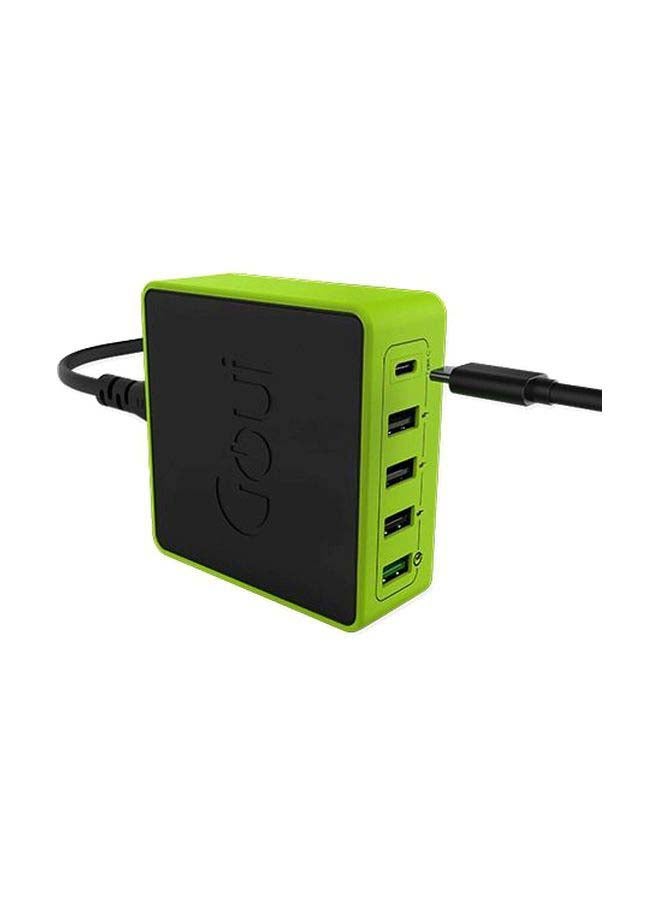 Kimba Light Powerful Desktop 5-Port Charger Black/Green - v1667311917/N35352379A_2