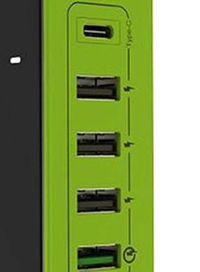 Goui - Kimba Light Powerful Desktop 5-Port Charger Black/Green - Image 1
