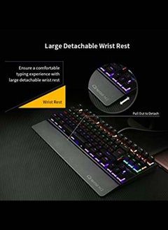Rock Pow 87-Keys Backlit Colorful LED USB Wired Game Keyboard  - Image 4