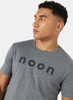 noon Merchandise T-Shirt For Men Dark Grey Melange  - Image 3