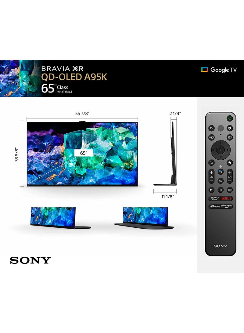 سوني - شاشة 65 بوصة QD-OLED 4K UHD HDR Master Series BRAVIA Core مع تلفزيون Google الذكي HDMI 2.1 وميزات حصرية لطراز PlayStation 5 2022 - Image 1