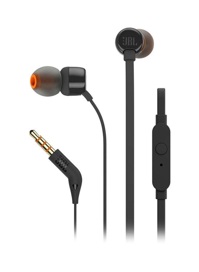 JBL - Tune 110 Wired In-Ear Headphones - Deep Pure Bass - 1-Button Remote - Tangle Free Cable - Ultra Comfort Fit Black - Image 1