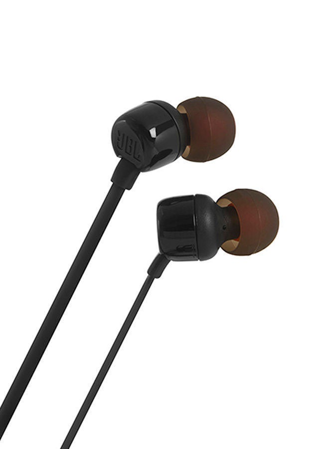 JBL - Tune 110 Wired In-Ear Headphones - Deep Pure Bass - 1-Button Remote - Tangle Free Cable - Ultra Comfort Fit Black - Image 1