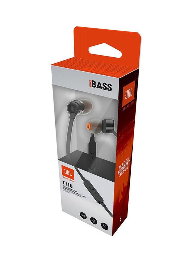 JBL - Tune 110 Wired In-Ear Headphones - Deep Pure Bass - 1-Button Remote - Tangle Free Cable - Ultra Comfort Fit Black - Image 1