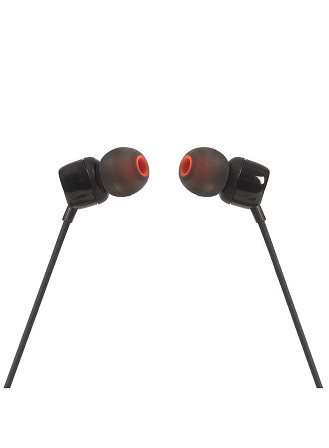 JBL - Tune 110 Wired In-Ear Headphones - Deep Pure Bass - 1-Button Remote - Tangle Free Cable - Ultra Comfort Fit Black - Image 1