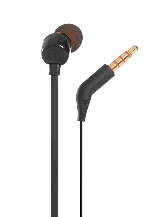 JBL - Tune 110 Wired In-Ear Headphones - Deep Pure Bass - 1-Button Remote - Tangle Free Cable - Ultra Comfort Fit Black - Image 1