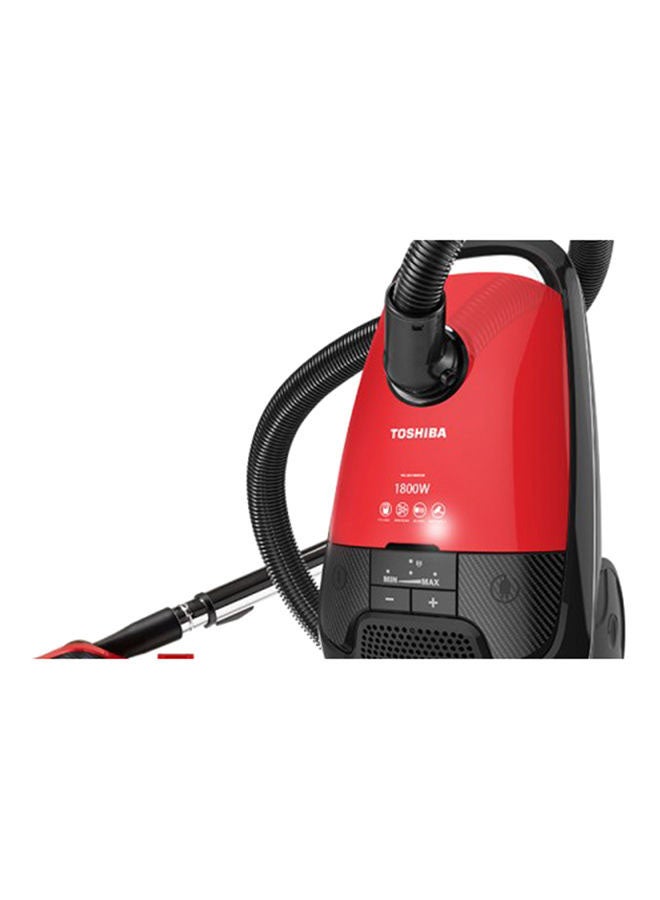 توشيبا - مكنسة كهربائية 1 فلتر هيبا 1800 W VC-EA1800SE أحمر وأسود - Image 1