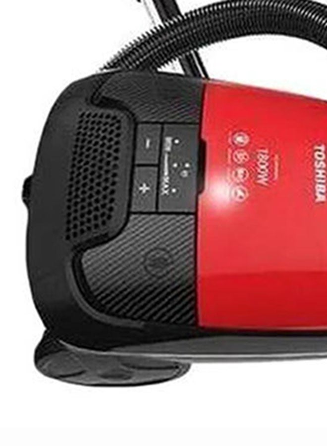 توشيبا - مكنسة كهربائية 1 فلتر هيبا 1800 W VC-EA1800SE أحمر وأسود - Image 1