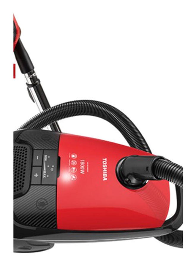 توشيبا - مكنسة كهربائية 1 فلتر هيبا 1800 W VC-EA1800SE أحمر وأسود - Image 1