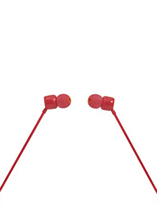 JBL - Tune 110 Wired In-Ear Headphones - Deep Pure Bass - 1-Button Remote - Tangle Free Cable - Ultra Comfort Fit Red - Image 1