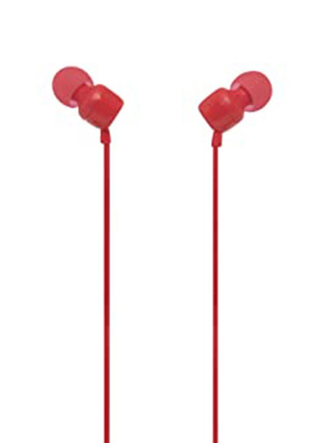 JBL - Tune 110 Wired In-Ear Headphones - Deep Pure Bass - 1-Button Remote - Tangle Free Cable - Ultra Comfort Fit Red - Image 1
