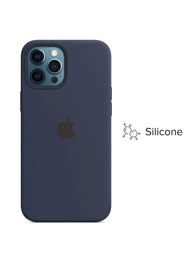 Apple - iPhone 12 Pro Max Silicone Case with MagSafe Deep Navy - Image 1