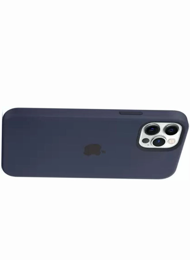 Apple - iPhone 12 Pro Max Silicone Case with MagSafe Deep Navy - Image 1