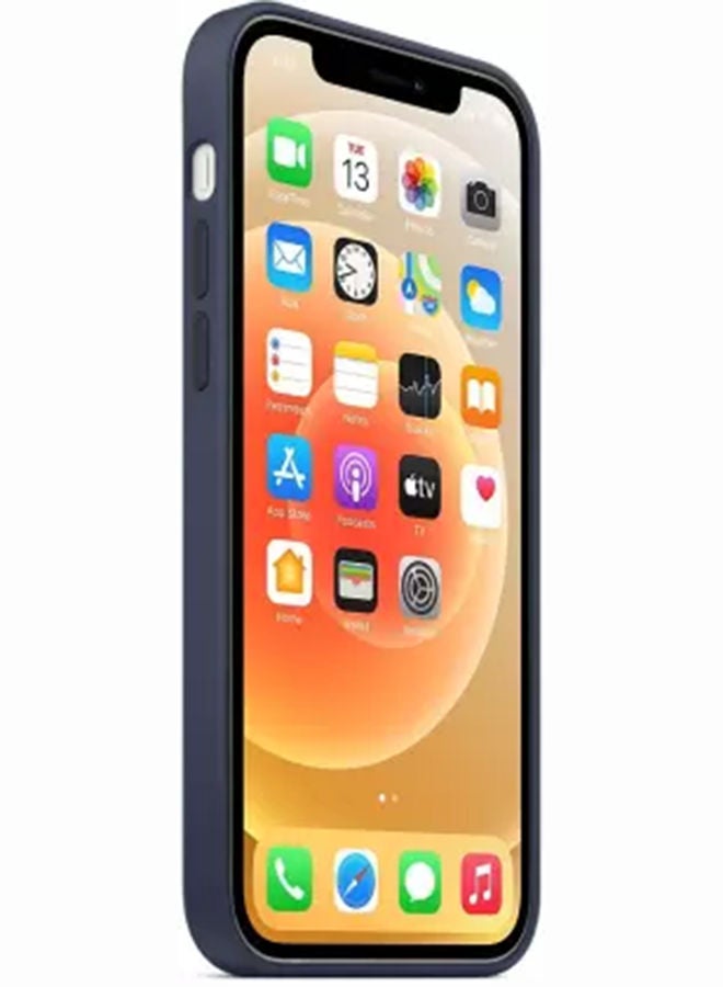 Apple - iPhone 12 Pro Max Silicone Case with MagSafe Deep Navy - Image 1