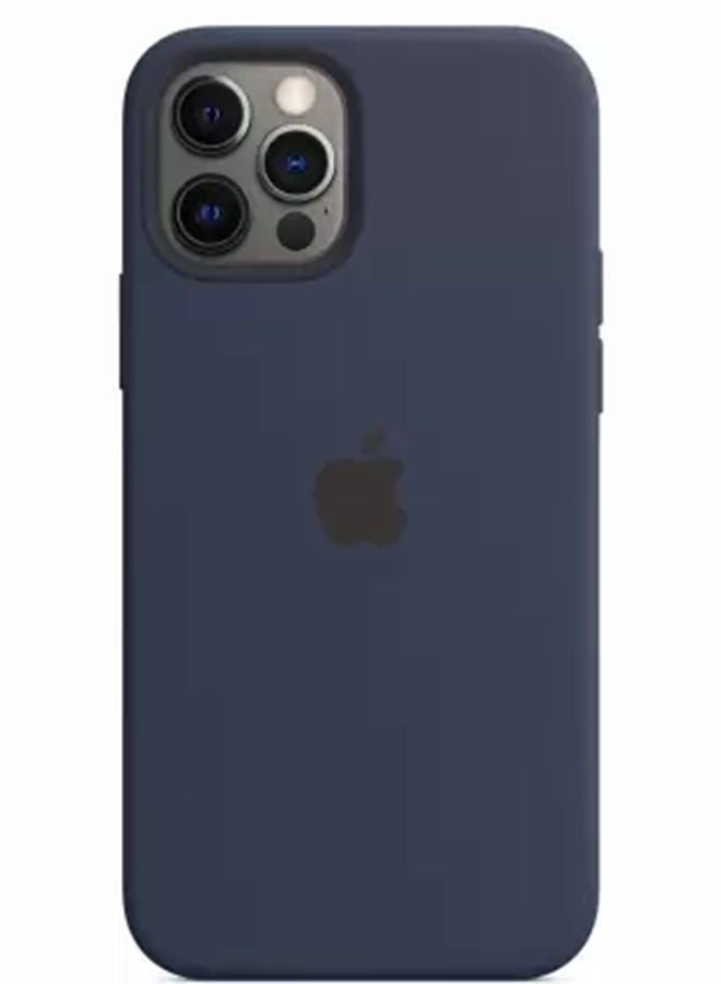 Apple - iPhone 12 Pro Max Silicone Case with MagSafe Deep Navy - Image 1