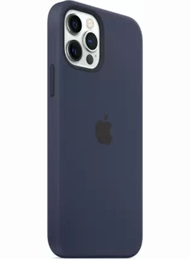Apple - iPhone 12 Pro Max Silicone Case with MagSafe Deep Navy - Image 1