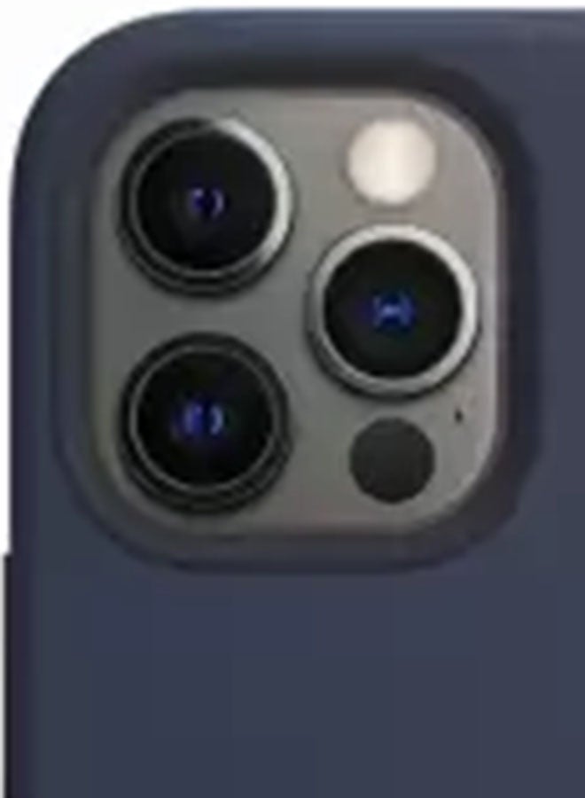 Apple - iPhone 12 Pro Max Silicone Case with MagSafe Deep Navy - Image 1