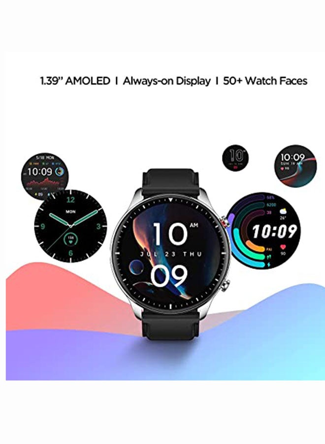 Amazfit - 471.0 mAh GTR 2 Smartwatch with 3D Curved Bezel-less Design Classic Edition Obsidian Black - Image 1