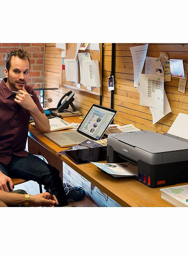 Canon - PIXMA G3420 Wireless Colour 3-in-1 Refillable MegaTank Inkjet Printer, Suitable for Banner Printing, A4 Print, Copy, Scan, Wi-Fi, Cloud Connectivity Black - Image 1