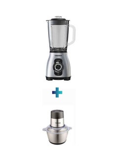 TORNADO Glass Blender With Chopper 300W TSET-GBLCH Silver  - Image 1