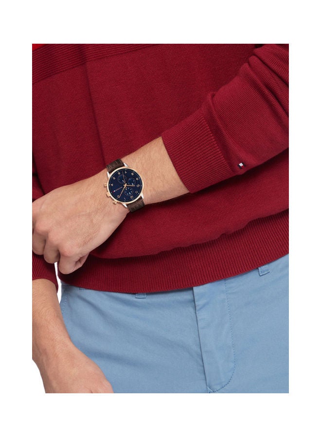 TOMMY HILFIGER - Men's Leather Analog Wrist Watch 1791987 - Image 1