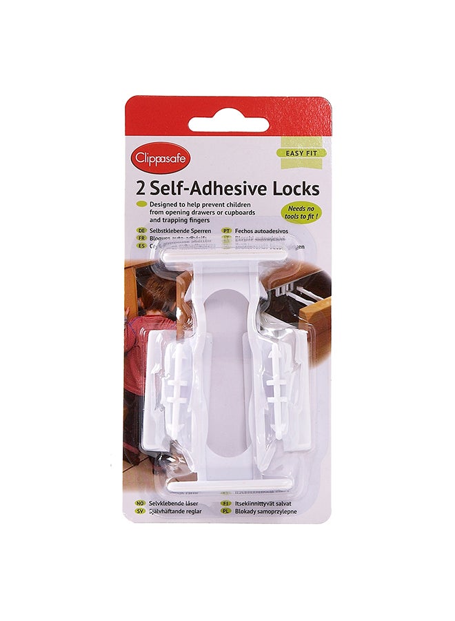 Clippasafe - 2-Piece Self-Adhesive Cupboard And Drawer Lock Set - Image 1