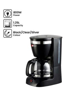 دي إل سي  ماكينة صنع القهوة بفلتر للسوائل 1.25 L 800.0 W DLC-CM7302 أسود\ساطع\فضي  - Image 1