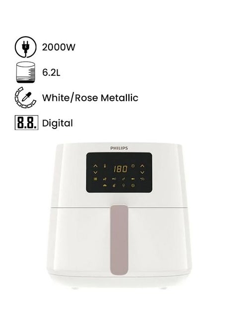المقلاة الهوائية 6.2 L 2000 W HD9270/20 أبيض/ وردي ميتاليك