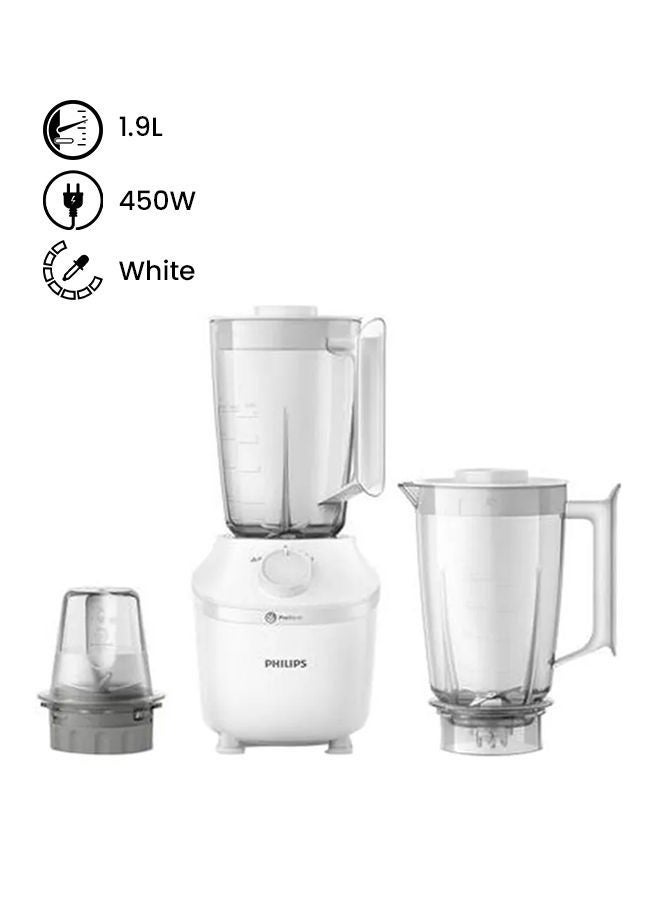 فيليبس خلاط كهربائي 2 في 1 1.9 L 450 W HR2041/50 أبيض  - Image 1