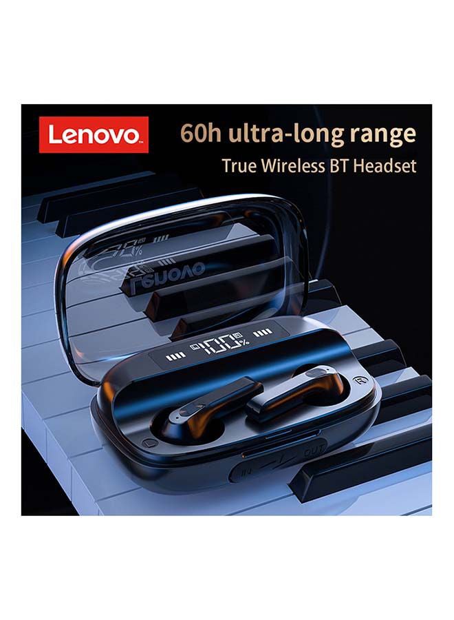 Lenovo - QT81 Wireless Earphone Touch Button Hifi Stereo Earbuds 40mAh Battery BT 5.0 Waterproof Headphones With Mic Black - Image 1