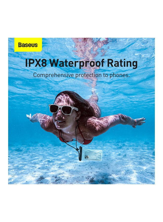 Waterproof Phone Case, Certified IPX8 30M Deep Waterproof Phone Pouch, Univesal Waterproof Cell Phone Case Fit for Big Phones up to 7.2" Compatible with iPhone 15 Pro Max/15 Plus,14/13/12/S22/S23 Ultra Black Black