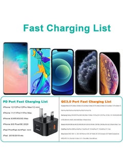 Rock Pow 20W UK Adapter Type C USB-C Plug Fast Charger Fast Charging for iPhone 13/13 Mini/13 Pro/13 Pro Max/12/12 Pro/12 Pro Max/12 Mini/SE 2020/11/11 Pro Max,iPad Air 4 Black  - Image 5