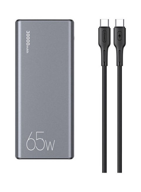 30000.0 mAh PB59 Dual QC3.0+PD 65W Fast Charging Power Bank With Type-C Cable Black