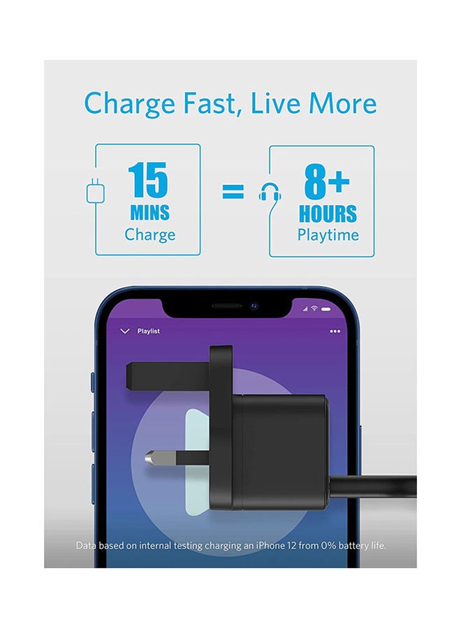 Anker - USB C Charger, 20W Fast Charger, PowerPort III 20W Cube Charger For iPhone 12/12 Mini/12 Pro/12 Pro Max/11, Galaxy, Pixel 4/3, iPad Pro And More Cable Not Included Black - Image 1
