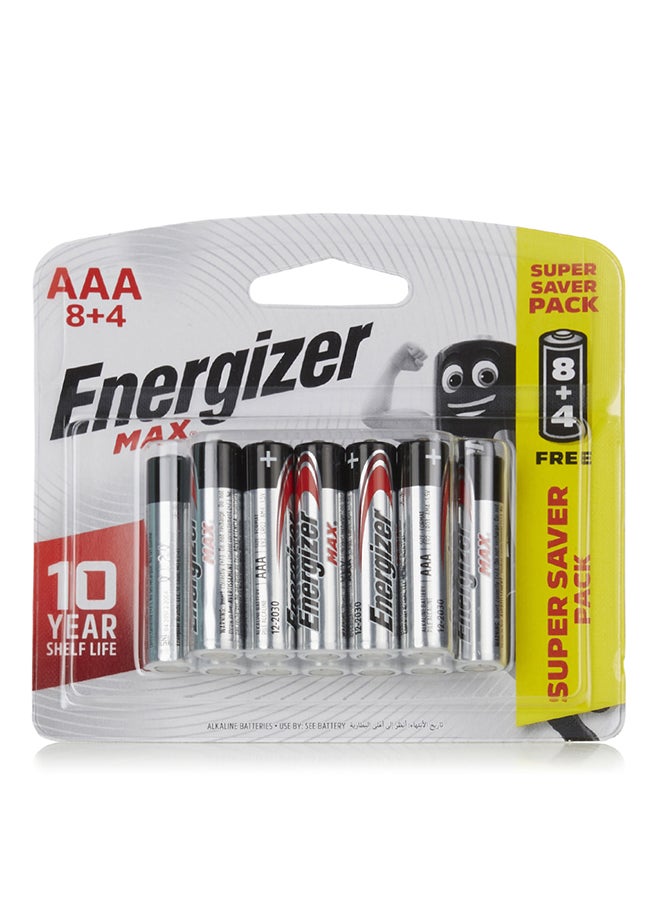 Energizer Pack Of 12 Max Battery silver/black/red - Image 2