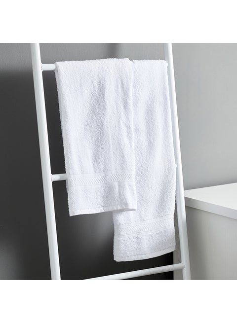2-Piece Austin Carded Bath Towel Set White 40x70cm