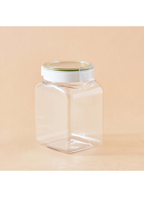 Tik Tak Square Shaped Cookie Jar With Lid Clear/Silver