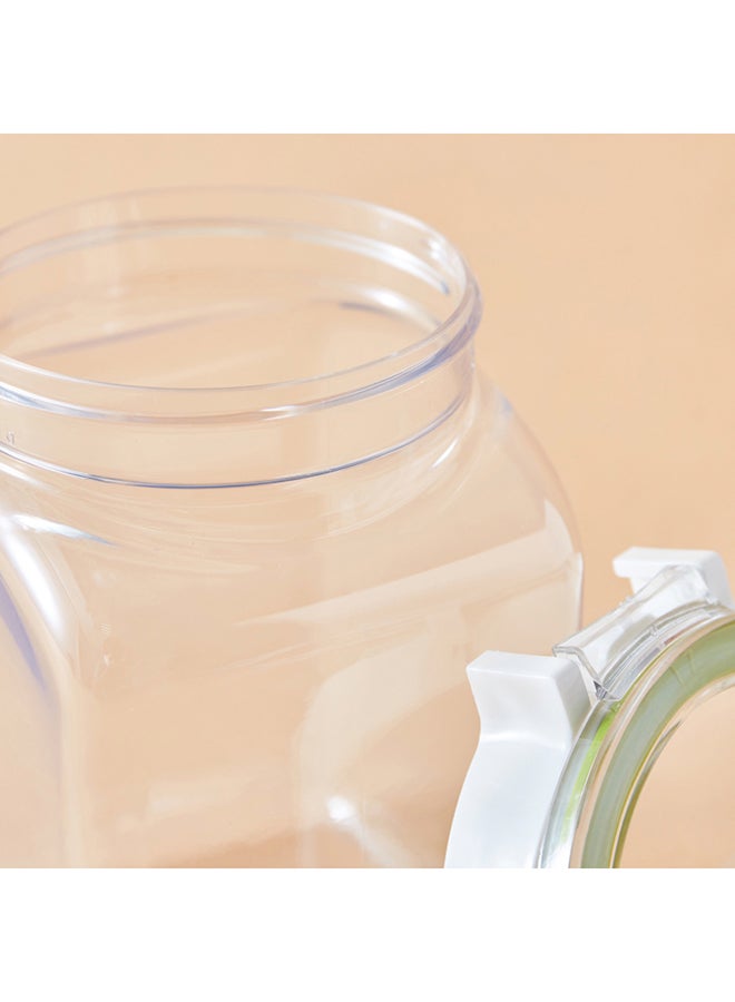 Home Box - Tik Tak Square Shaped Cookie Jar With Lid Clear/Silver - Image 1