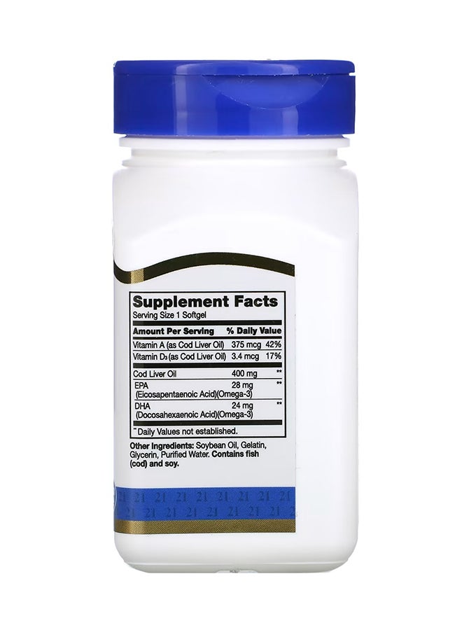21st CENTURY Norwegian Cod Liver Oil Heart Support - 110 Softgels 400 Mg  - Image 2