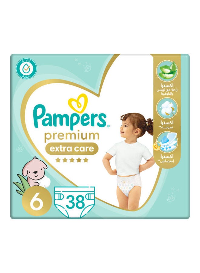 Pampers - Premium EXTRA CARE Diapers, Size 6, 38 Baby Diapers - Image 1