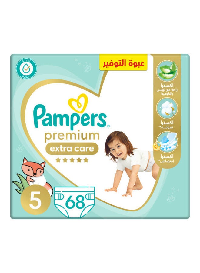 Pampers - Premium EXTRA CARE Diapers, Size 5, Saving Pack, 68 Baby Diapers - Image 1