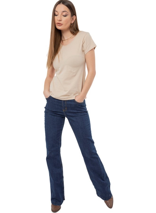 Carina Wear Carina Wear Round Neck SS M4542- Mid Beige  - Image 1
