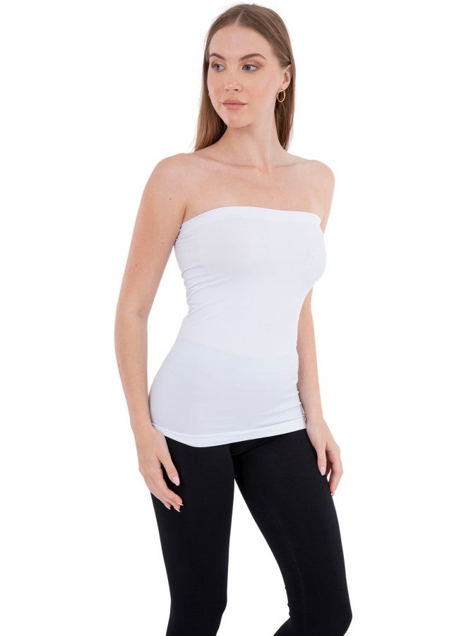 Carina Seamless Strapless Tank Top White  - Image 1