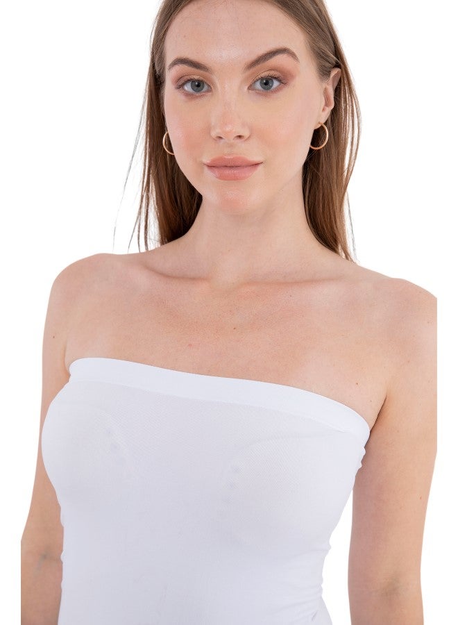 Carina Seamless Strapless Tank Top White  - Image 2