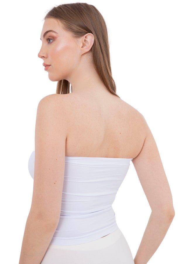 Carina - Seamless Strapless Tube Top White - Image 1
