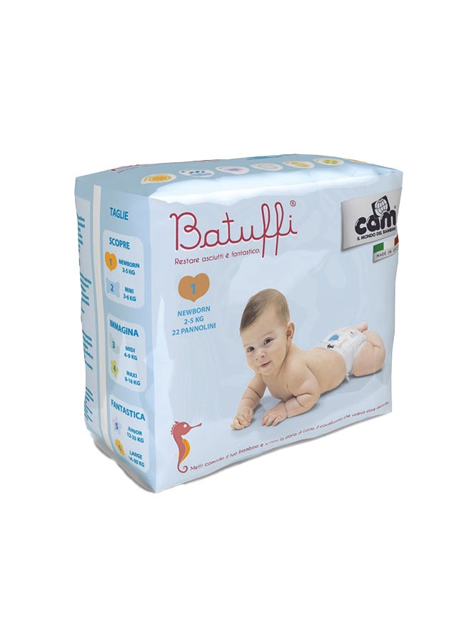 Cam حفاضات باتوفي لحديثي الولادة - لوزن 2 - 5 كيلوجرام (22 حفاضة) - Image 1