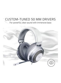 RAZER Razer Kraken - Multi-Platform Wired Gaming Headset, Clear & Powerful Sound, Thicker Headband Padding, Play Comfortably For Hours - Mercury White  - Image 2